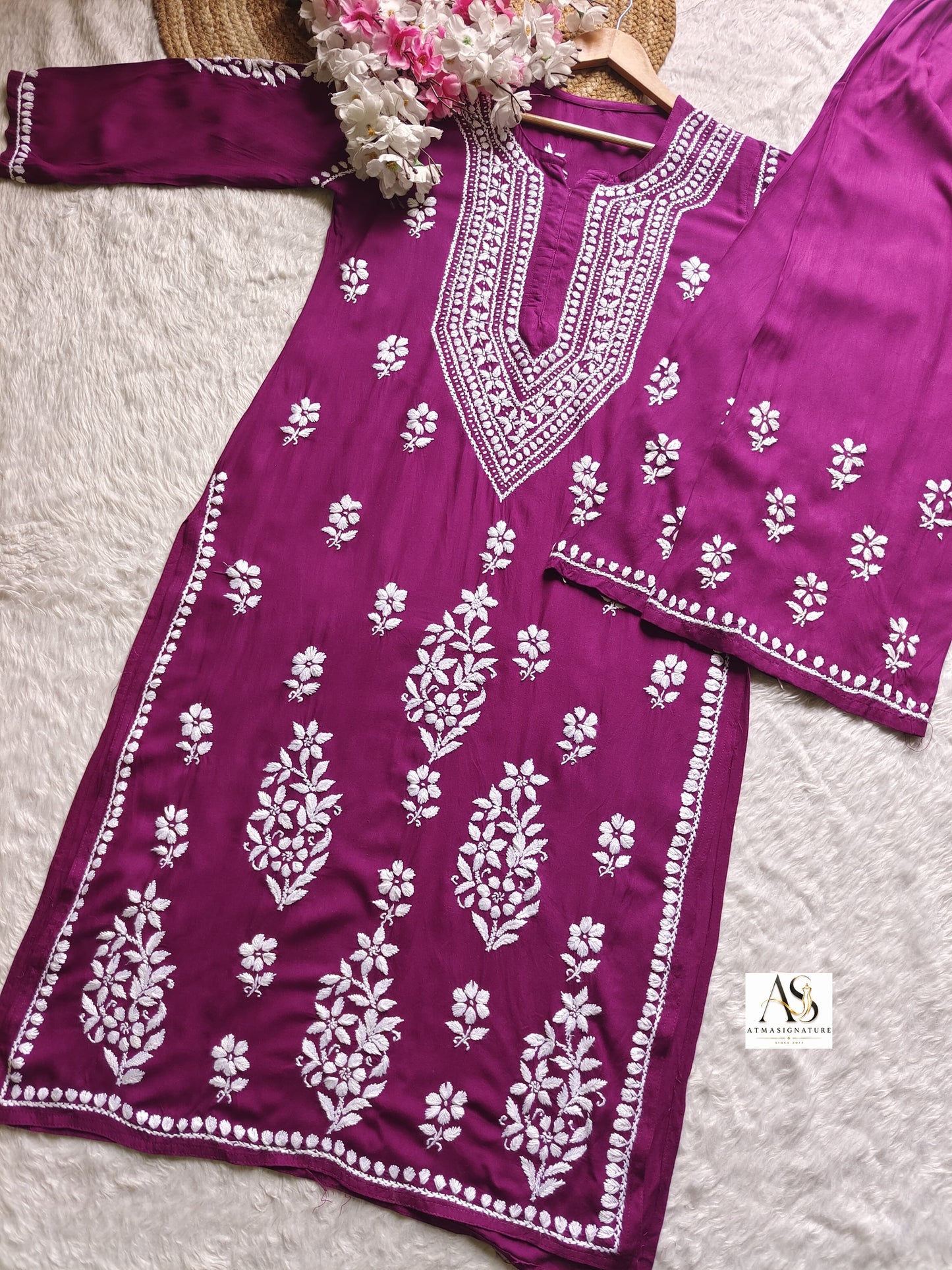 Aanya Chikankari Kurti Palazzo Set