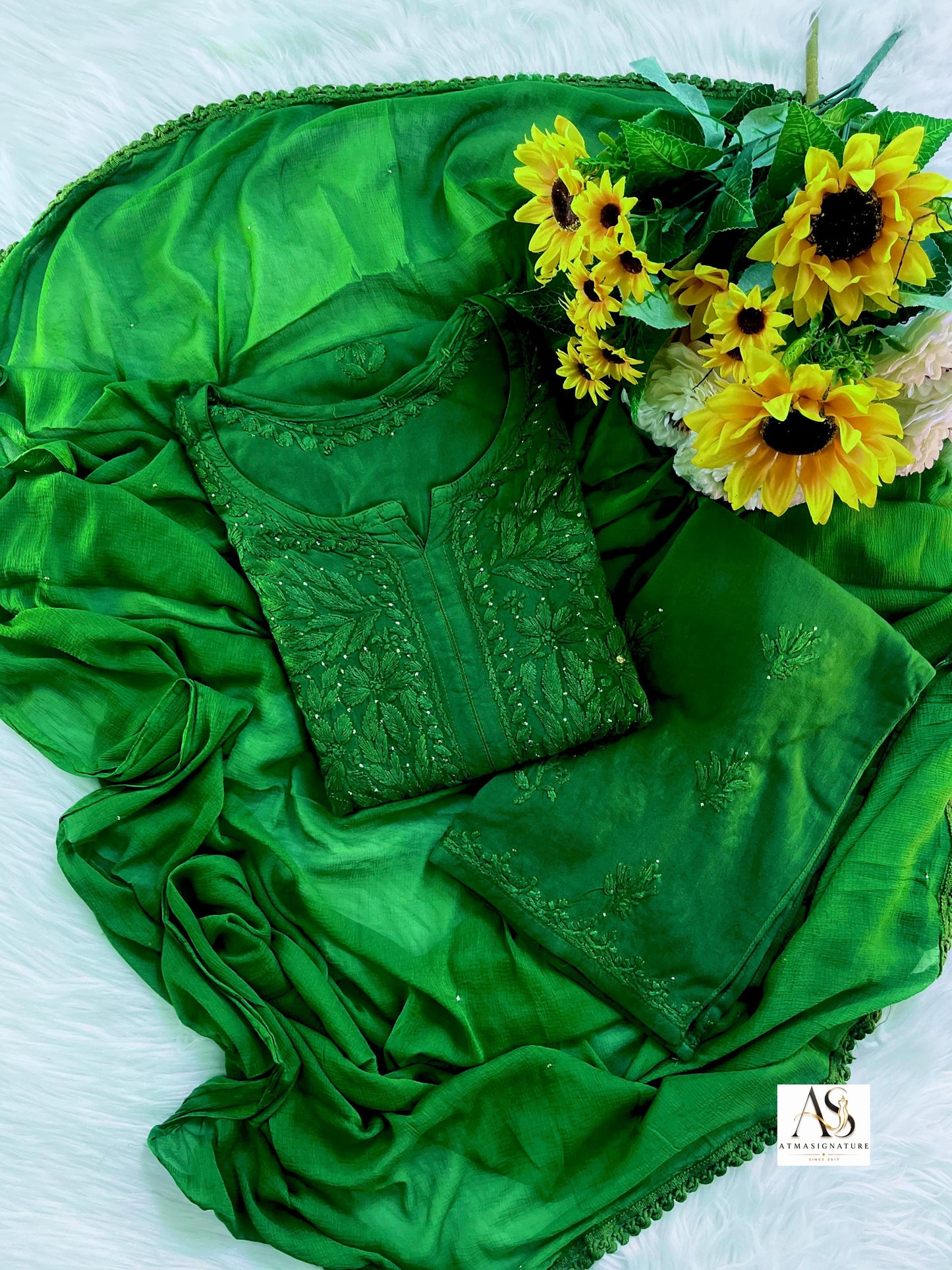 Elegant Chikankari & Mukaish Rayon Set