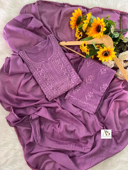 Indira Mal Cotton Chikankari Suit Set