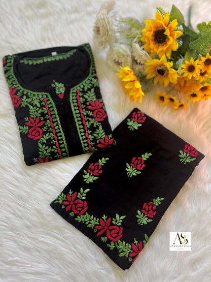 Soft rayon chikankari Kurti Palazzo set