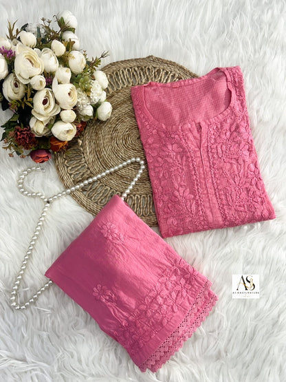 Rumi Kota Doriya Kurti Mul Cotton Palazzo Set
