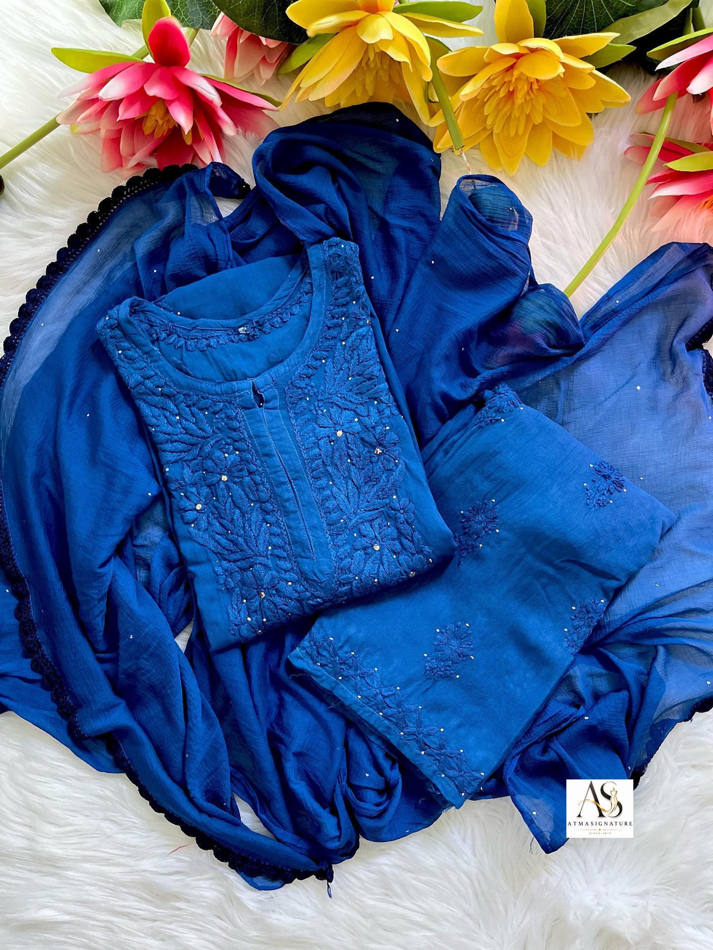 Elegant Chikankari & Mukaish Rayon Set