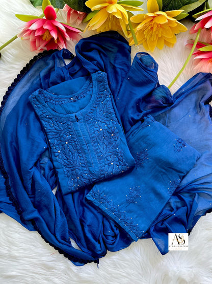 Elegant Chikankari & Mukaish Rayon Set