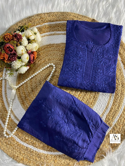 Aira Chikankari Kurti Afghani Pant Set