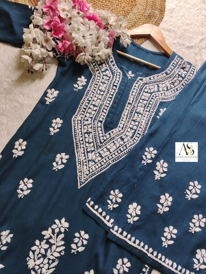 Aanya Chikankari Kurti Palazzo Set
