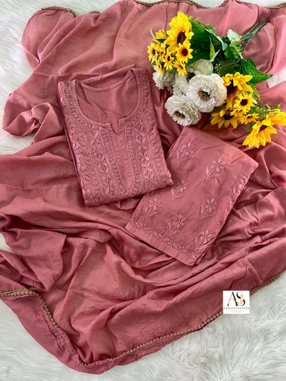 Indira Mal Cotton Chikankari Suit Set