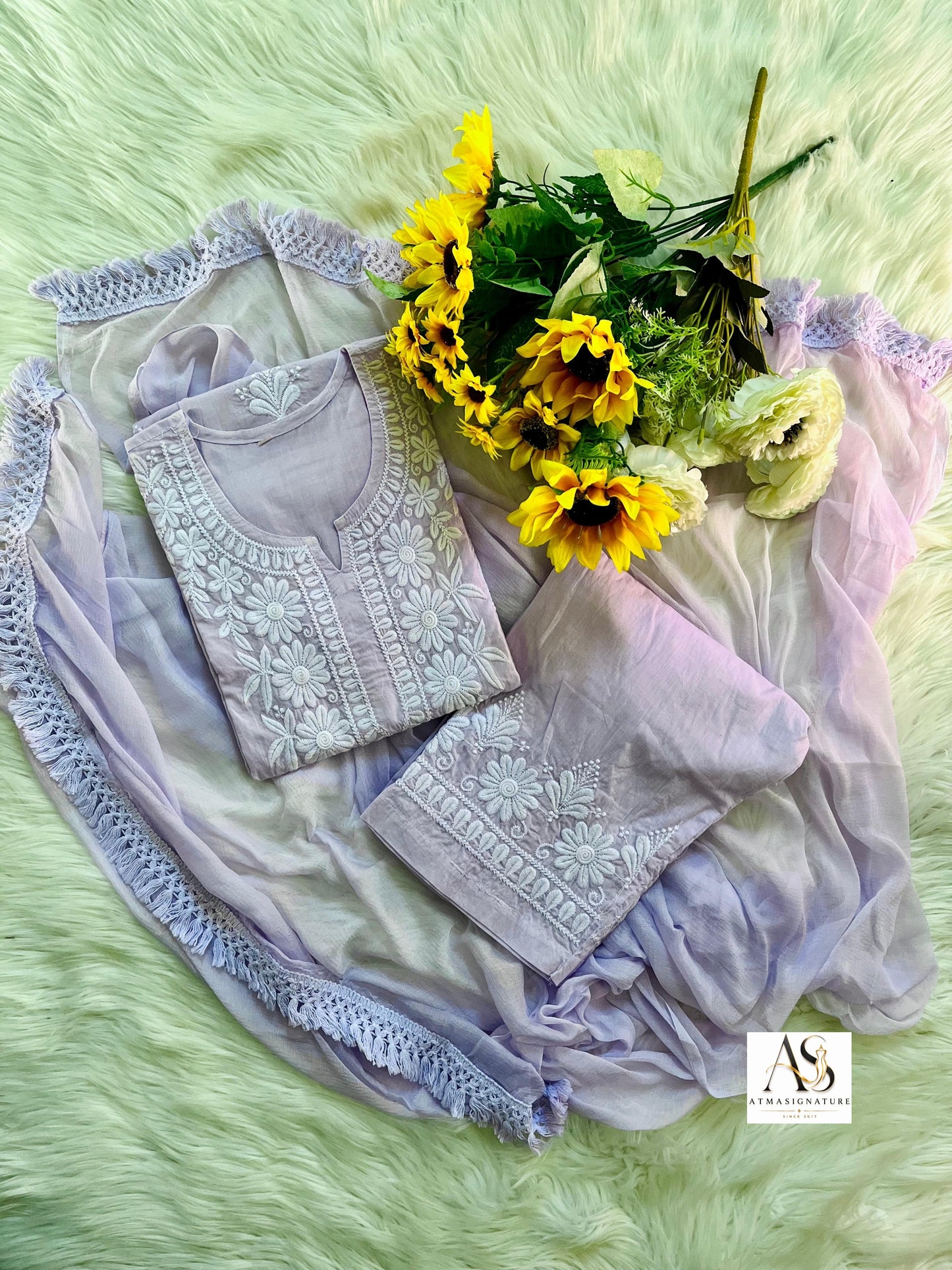 Zara soft cotton embroidered set