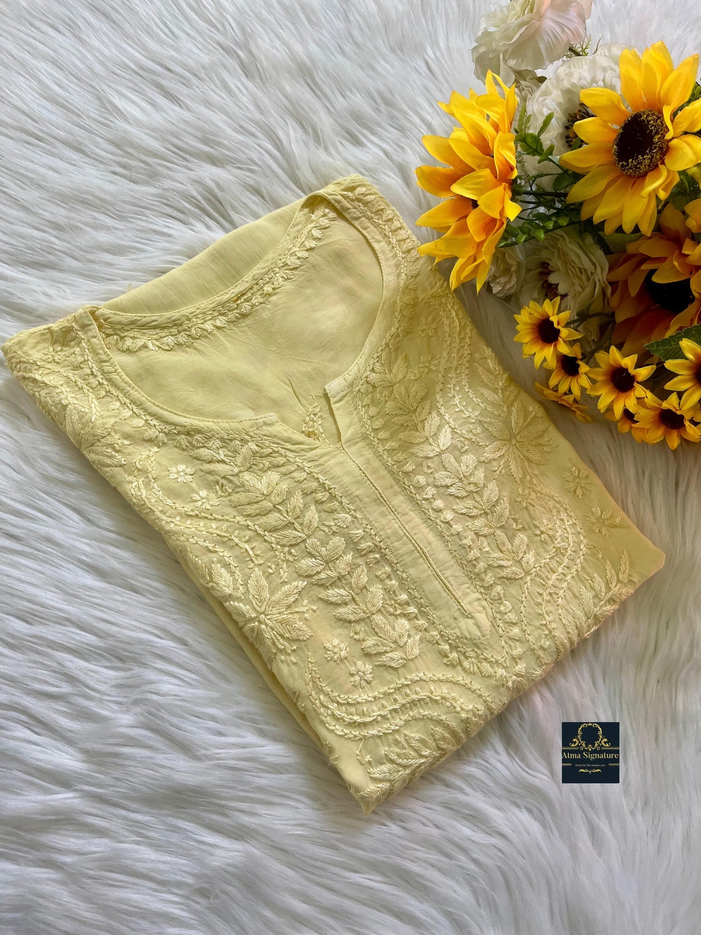 Timeless muslin silk chikankari kurti