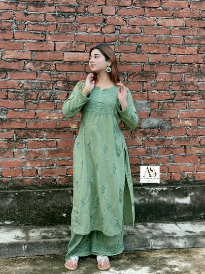 Ira Soft Mal cotton Chikankari Coord Set