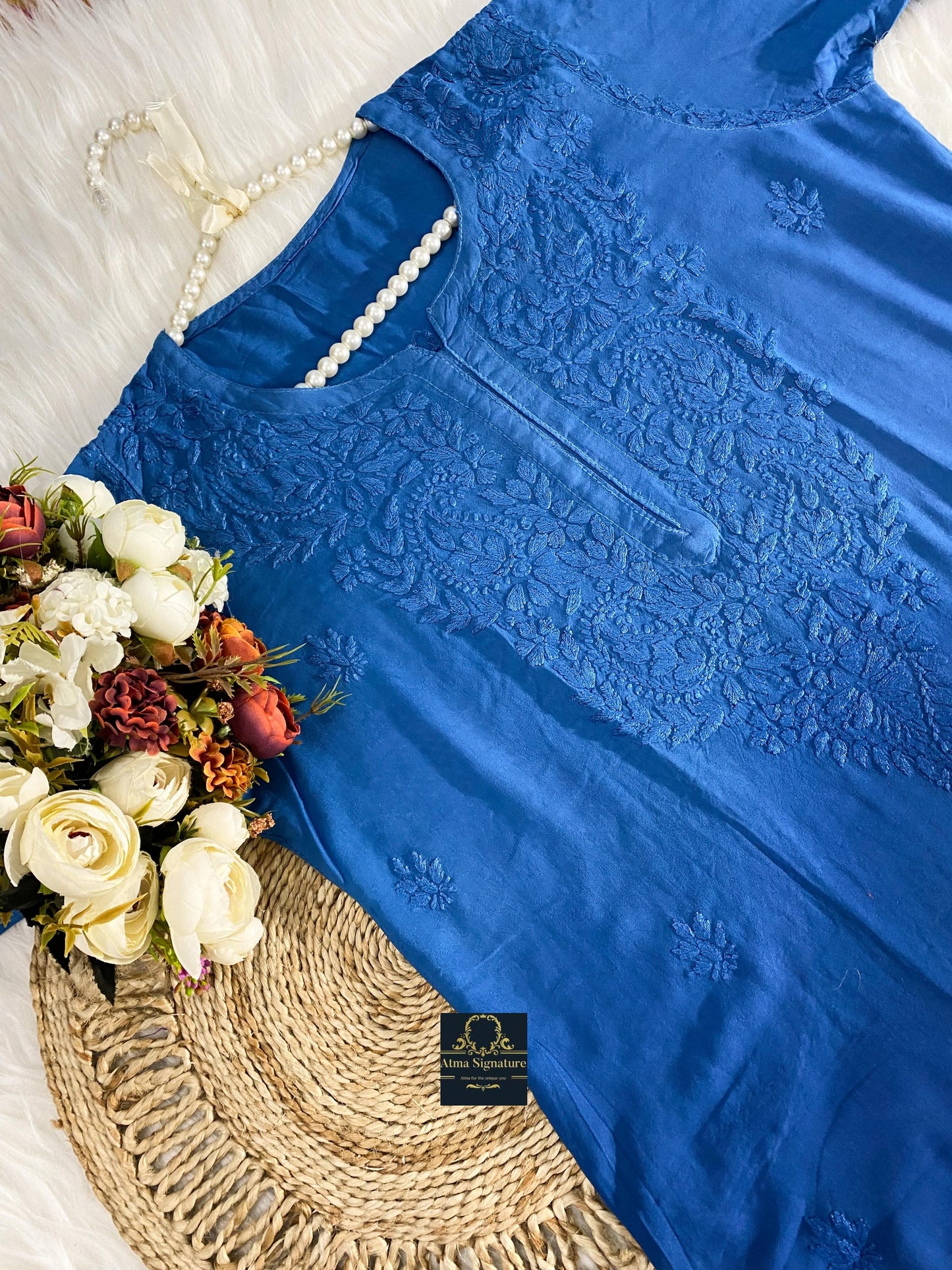 Ombre dyed chikankari kurti palazzo duppata set