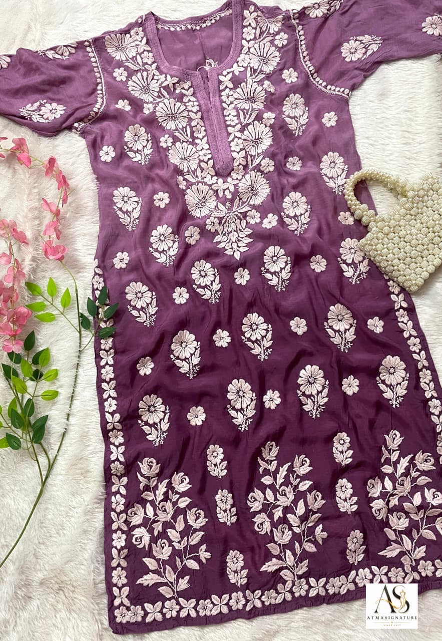 Premium muslin chikankari 3D kurti
