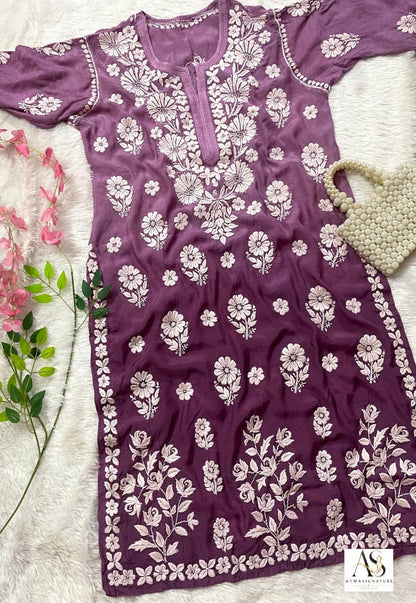 Premium muslin chikankari 3D kurti