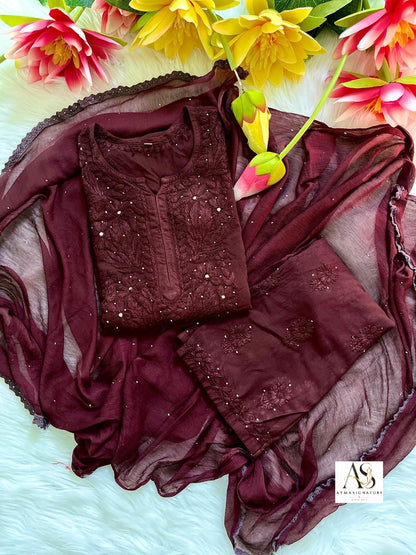 Elegant Chikankari & Mukaish Rayon Set