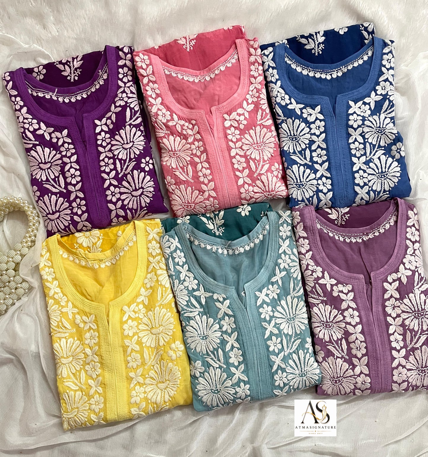 Premium muslin chikankari 3D kurti