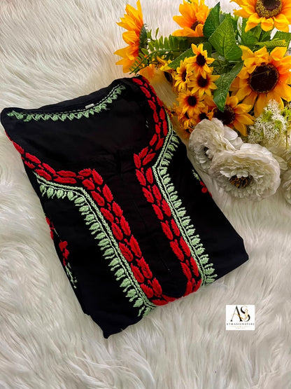 Jasmine Chikankari Multi Thread Kurti