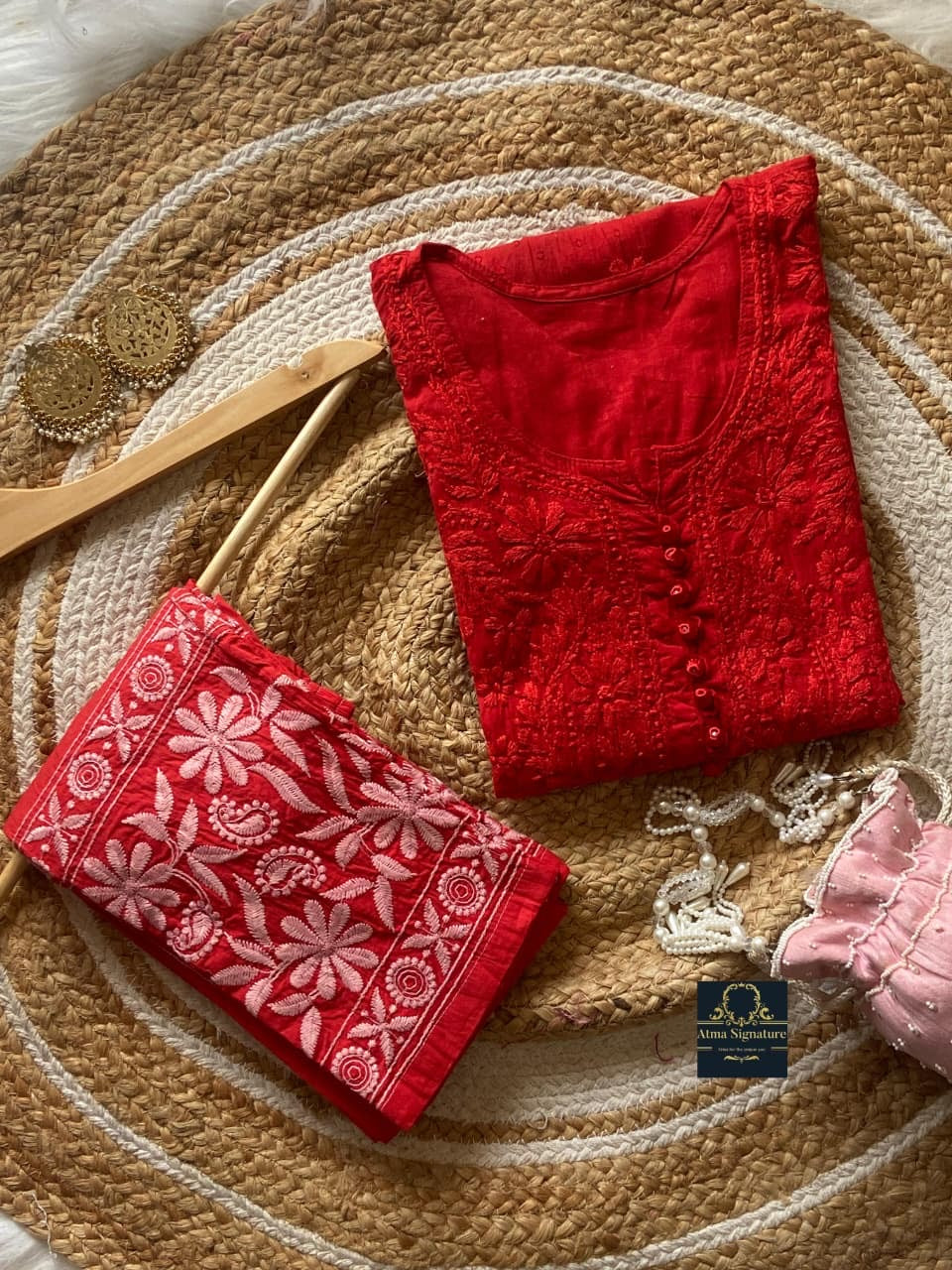 Soft dobby cotton kurti pant set