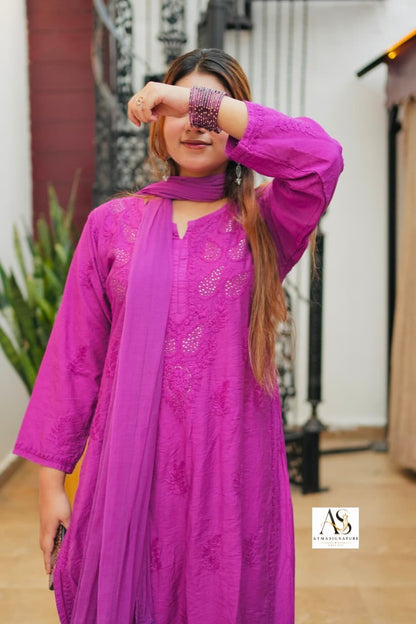 Surumi Chikankari Mukaish Suit Set