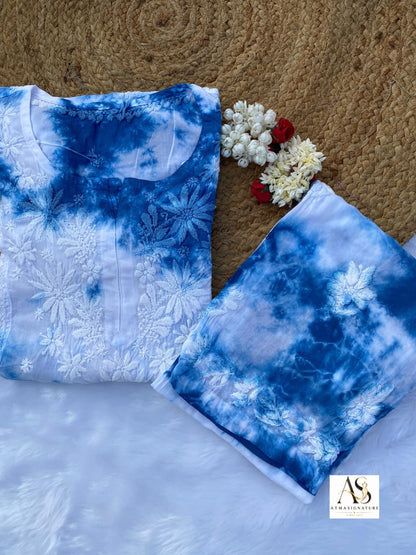 Noor Tye & Dye chikankari Coord Set