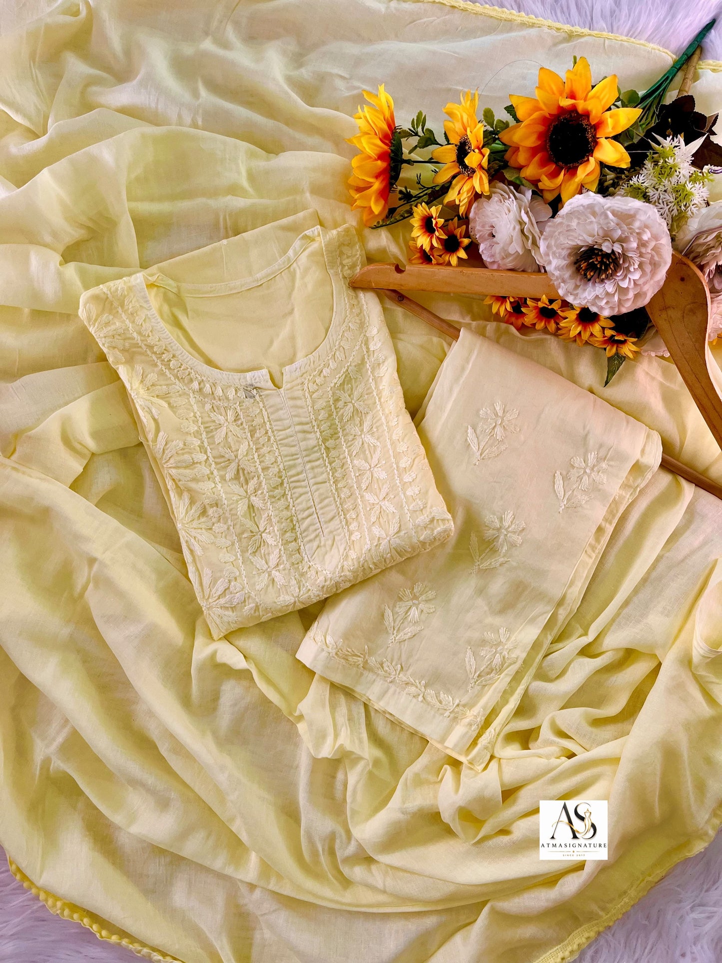 Indira Mal Cotton Chikankari Suit Set