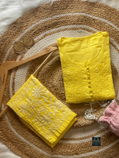 Soft dobby cotton kurti pant set