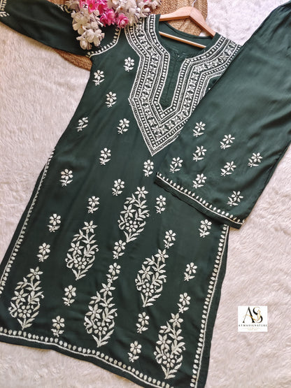 Mahira Chikankari Kurti & Palazzo Set ✨