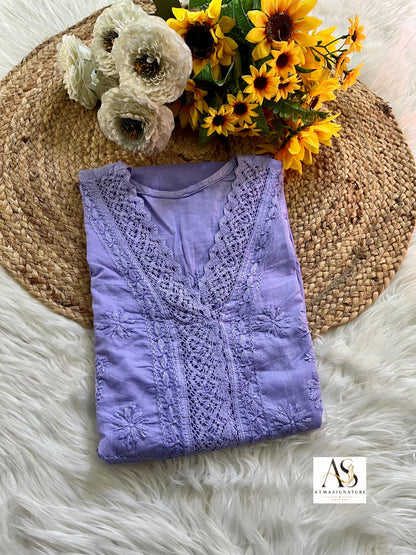 ✨Dhaaga Chikankari Short Top ✨