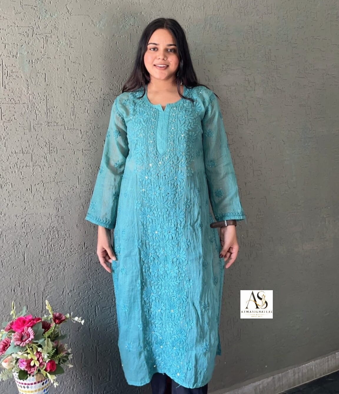 Alia Kota Doriya Mukaish Handworked Chikankari Kurti ✨