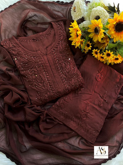 Elegant Chikankari & Mukaish Rayon Set