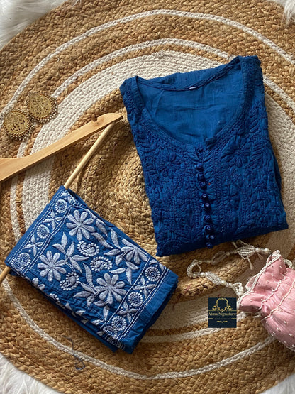 Soft dobby cotton kurti pant set