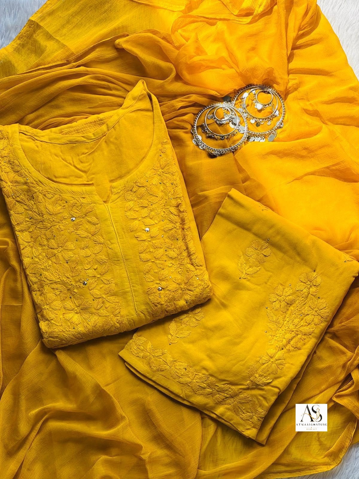 Norah Chikankari & Mukaish Suit Set