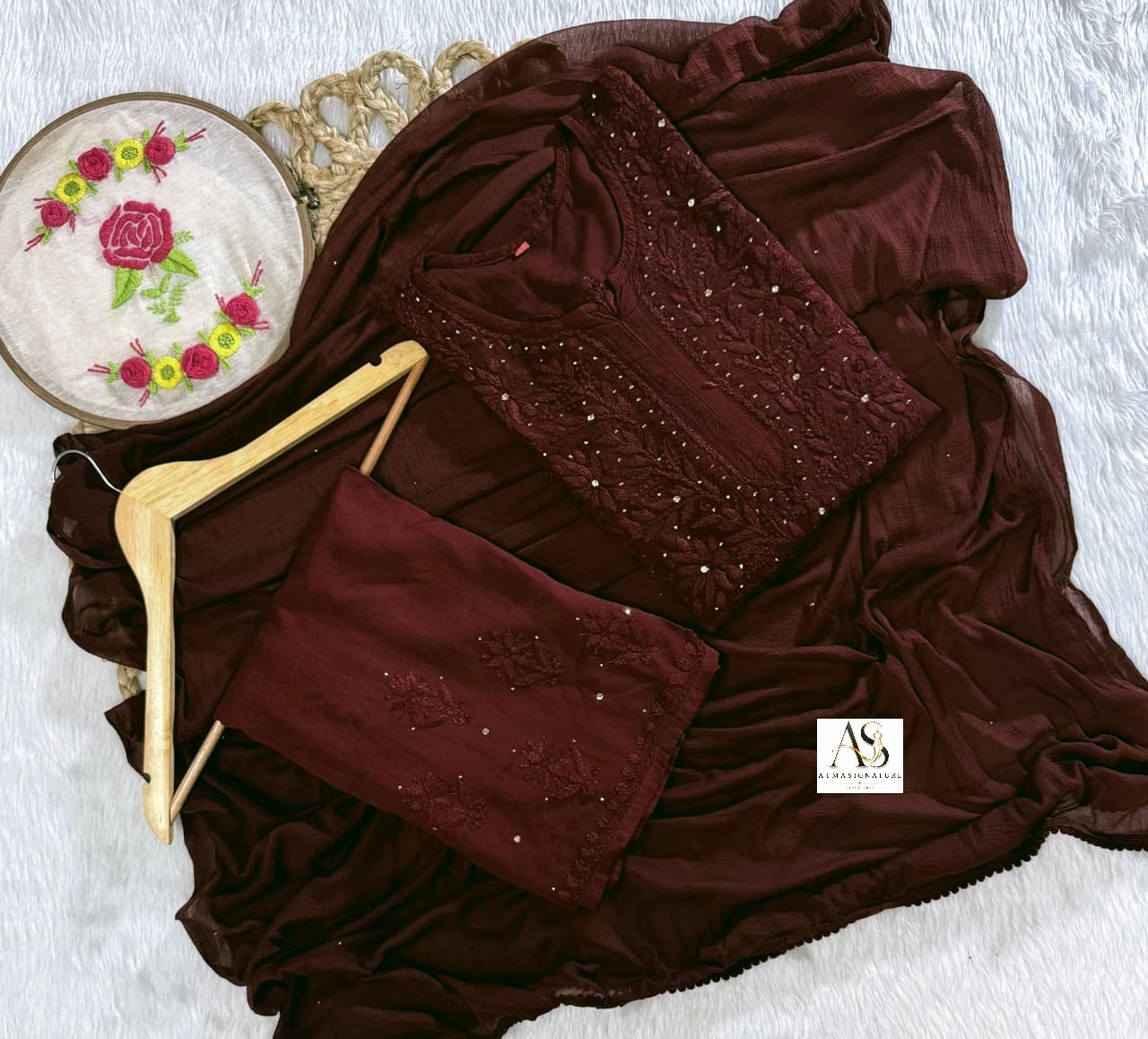 Alwida Chikankari & Mukaish Set