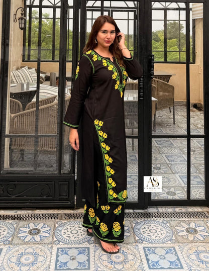 Mumtaz Rayon Chikankari Kurti Palazzo Set
