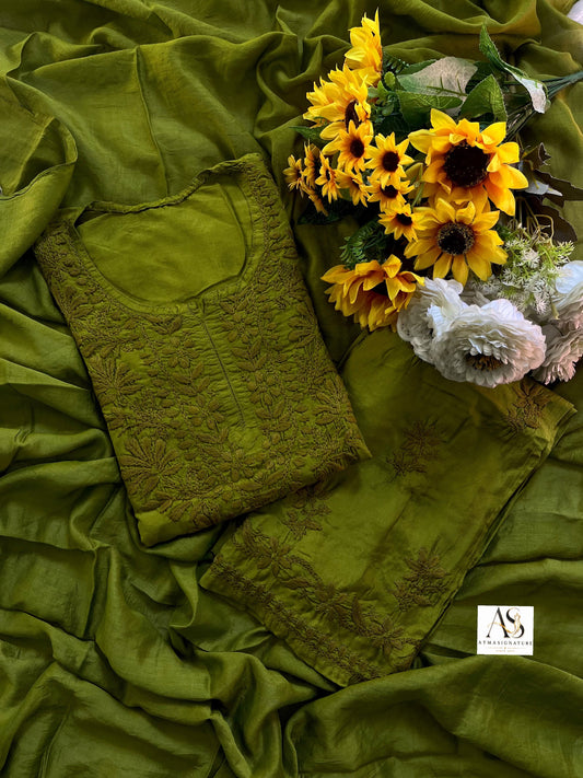Istah Muslin Silk Chikankari Suit Set