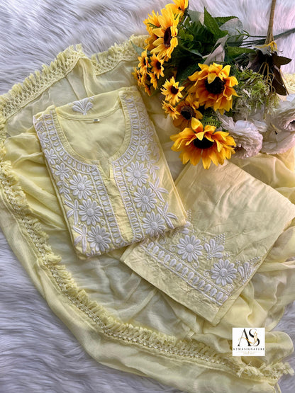 Zara soft cotton embroidered set