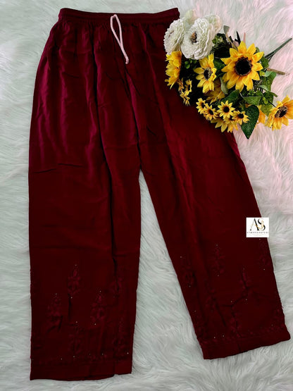Deep Maroon Chikankari Suit Set❤️