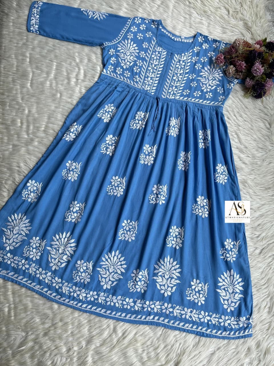 Chand Chikankari Gown with Dori