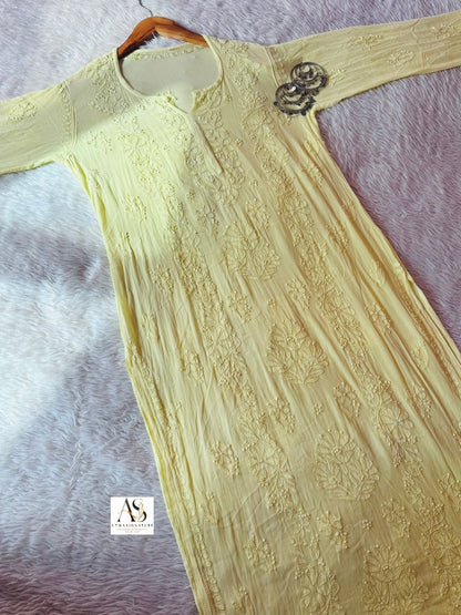 Premium Viscose Georgette Bhakiya Chikankari Kurti
