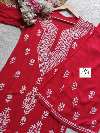 Aanya Chikankari Kurti Palazzo Set