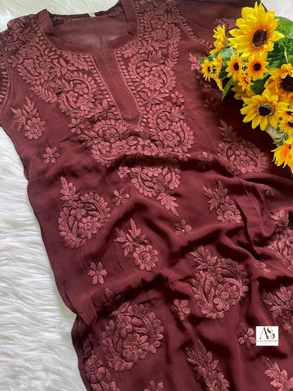 Zuleiha Premium Viscose Georgette Chikankari Kurti