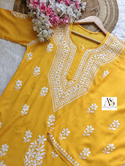 Mahira Chikankari Kurti & Palazzo Set ✨
