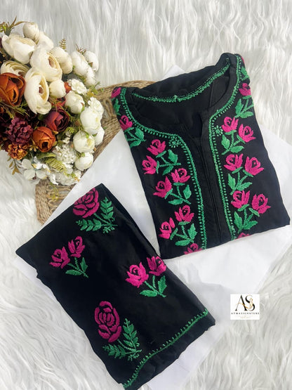 Mumtaz Rayon Chikankari Kurti Palazzo Set