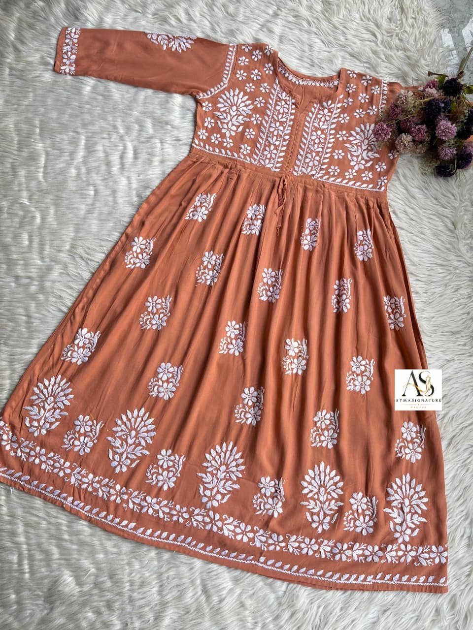 Chand Chikankari Gown with Dori