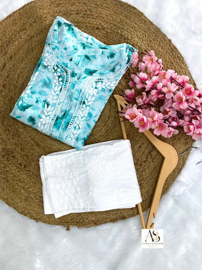 Soft Mal Cotton Chikankari Kurti