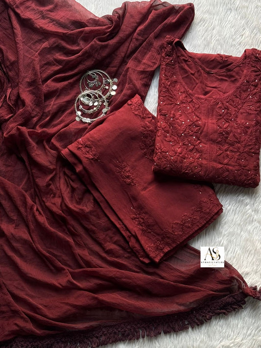 Norah Chikankari & Mukaish Suit Set