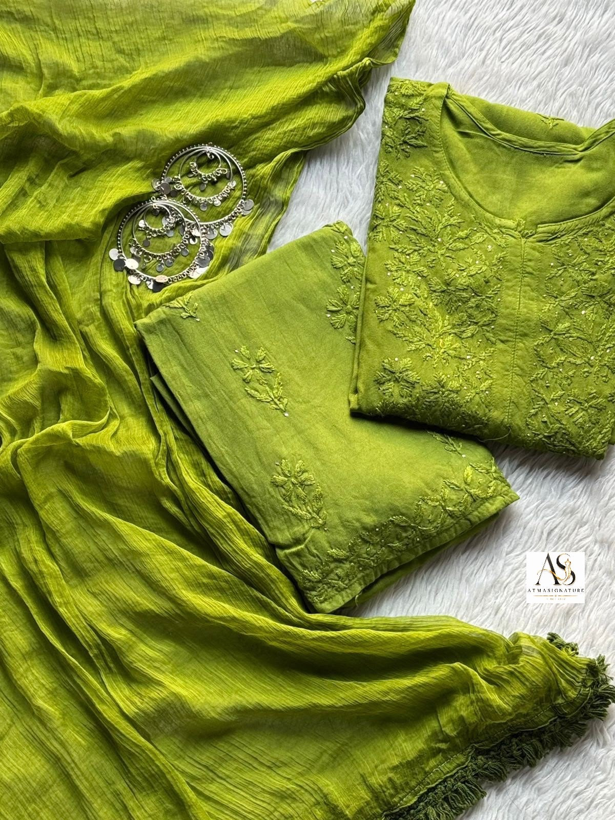 Norah Chikankari & Mukaish Suit Set