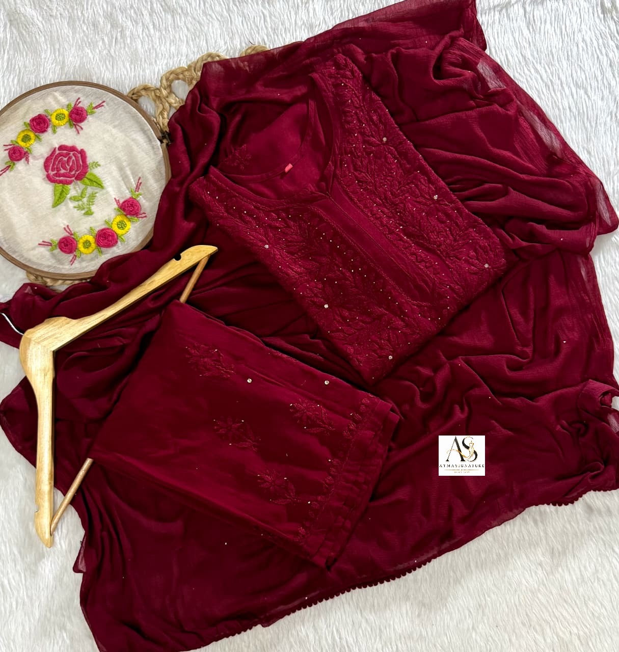 Alwida Chikankari & Mukaish Set