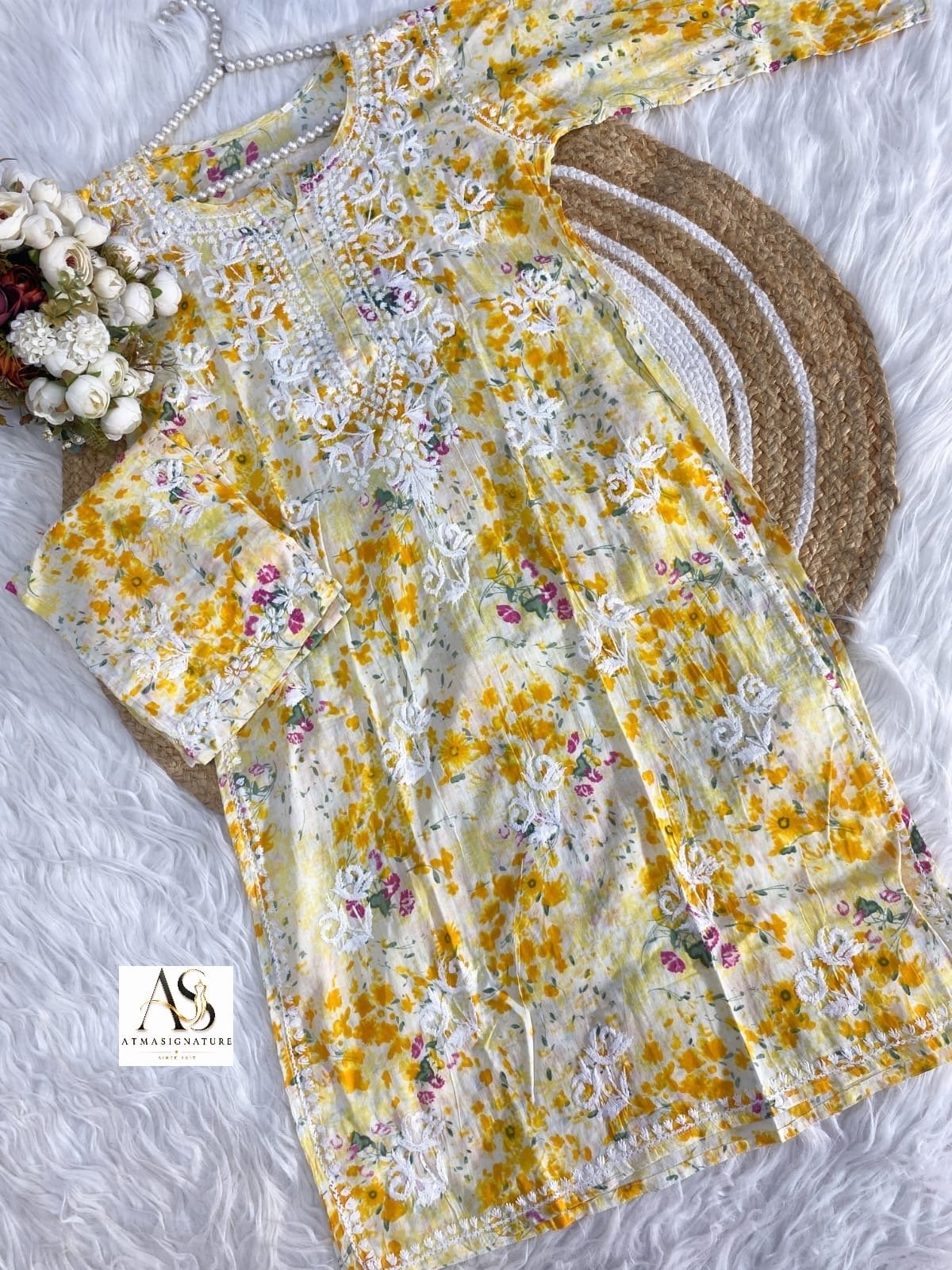 Radhika  Mal Cotton Chikankari Coord Set