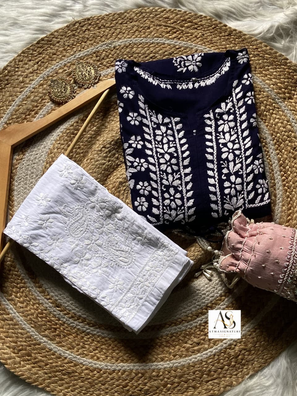 Amina Chikankari Gown With Dori