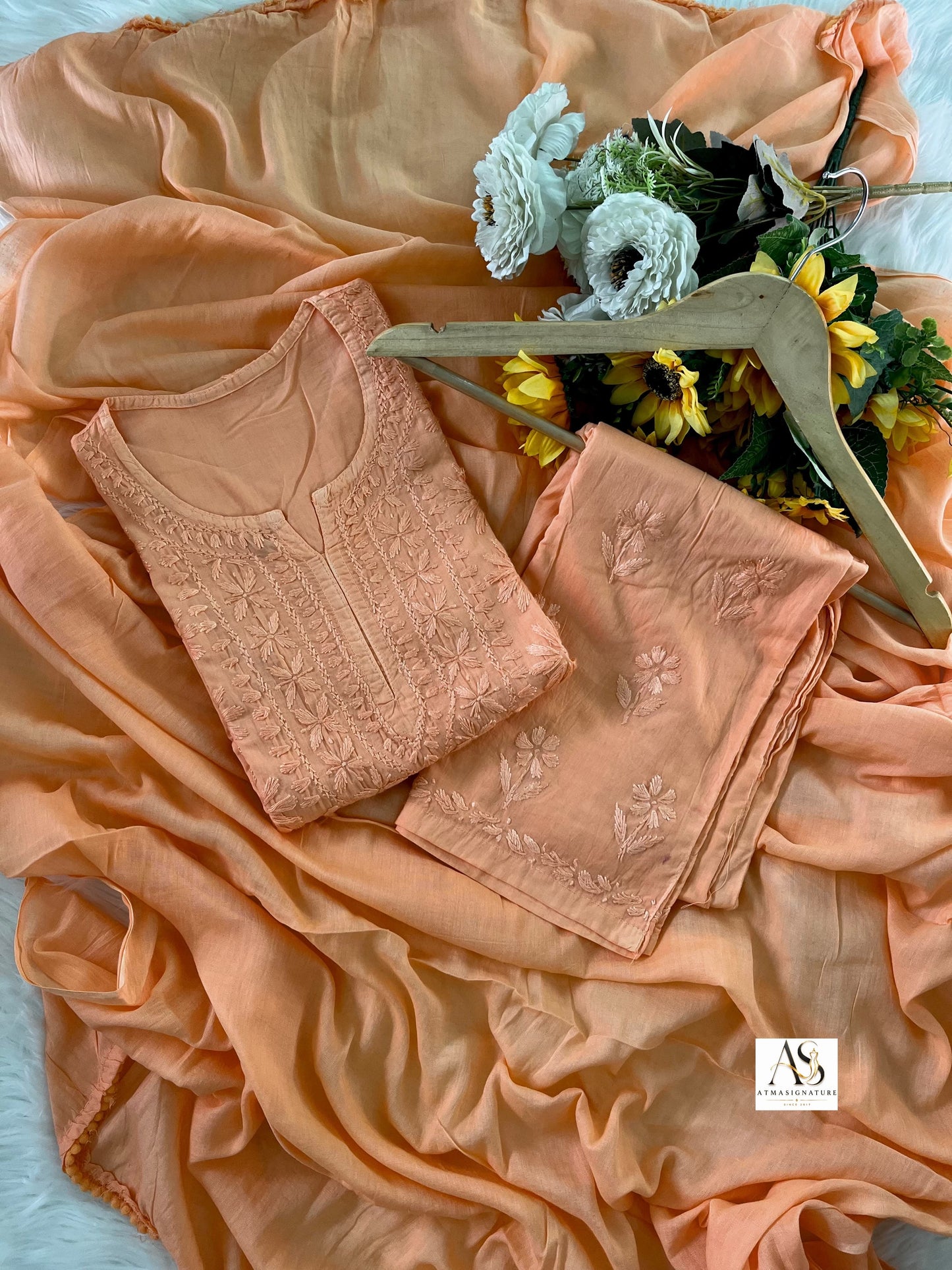 Indira Mal Cotton Chikankari Suit Set