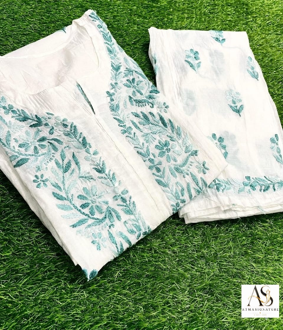 Chanderi kurti palazzo Inner set